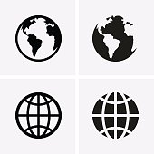 Earth Globe Icons. Vector for web