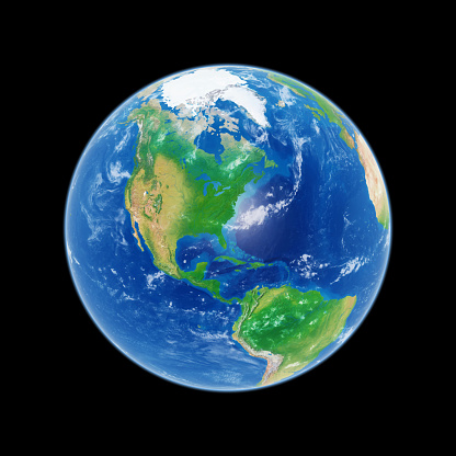 Earth globe on black background