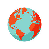 Vector illustration of a colorful Earth globe