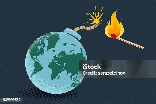 istock Earth like bomb with match 1139999562