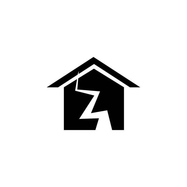 earthquake and house icon. Elements of real estate transactions icon for concept and web apps. Illustration  icon for website design and development, app development. Premium icon earthquake and house icon. Elements of real estate transactions icon for concept and web apps. Illustration  icon for website design and development, app development. Premium icon on white background divorce designs stock illustrations