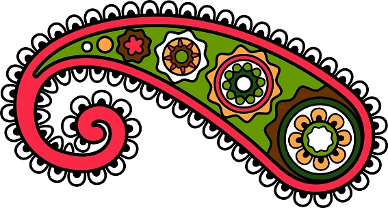 East Indian or Turkish paisley ornament element