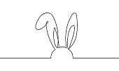 istock Easter Bunny Continuous One Line Drawing 1311412095