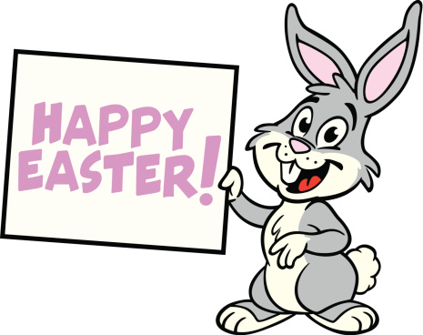 Easter Bunny Holding Sign Stock Illustration - Download Image Now - iStock