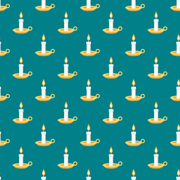 Easter Candle Seamless Pattern  easter sunday stock illustrations