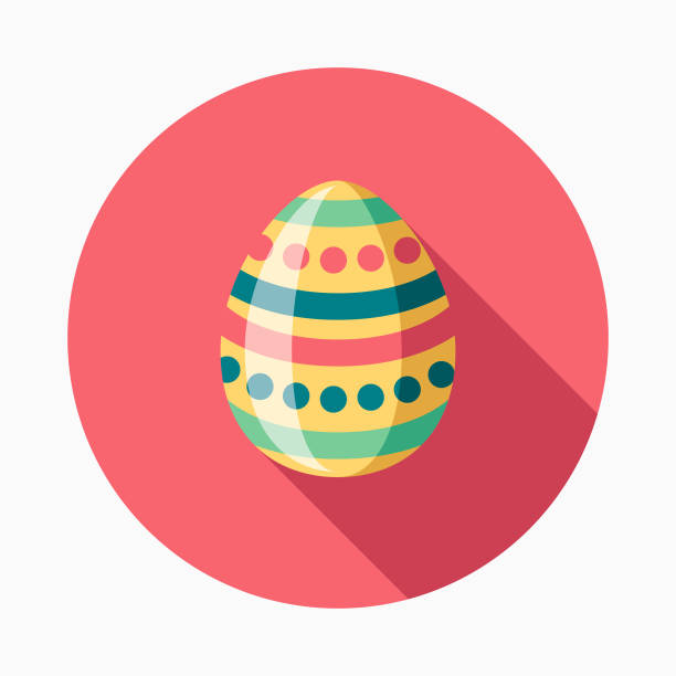 Easter Egg Flat Design Easter Icon with Side Shadow  easter sunday stock illustrations