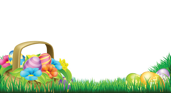 Easter Eggs Basket Frame Stock Illustration - Download Image Now - iStock