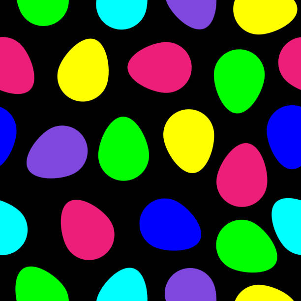 Easter eggs seamless pattern. vector illustration Easter eggs Neon seamless background. Vector illustration easter sunday stock illustrations