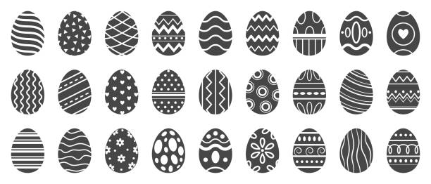 Download Best Silhouette Of Black Easter Egg Outline Illustrations ...