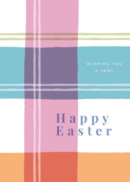 Easter Greeting Card template with stripes. Easter Greeting Card template with stripes. Stock illustration easter sunday stock illustrations