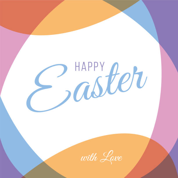 Easter Greeting Card with Eggs Frame.  easter sunday stock illustrations