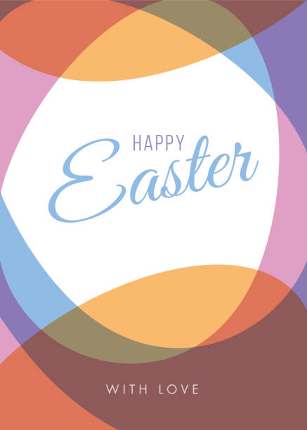 Easter Greeting Card with Eggs Frame.  easter sunday stock illustrations