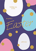 Easter Greeting Card with Eggs. Stock illustration