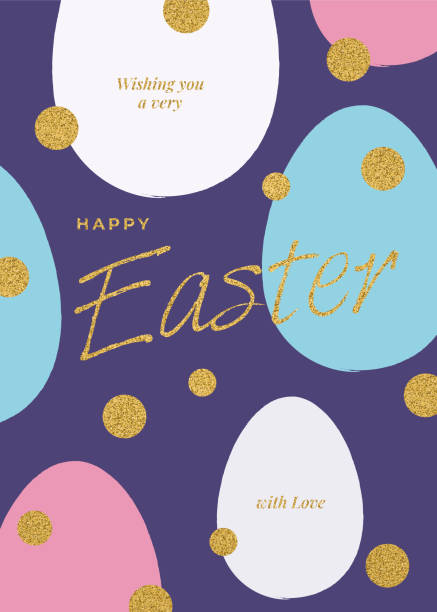Easter Greeting Card with Eggs.  easter sunday stock illustrations