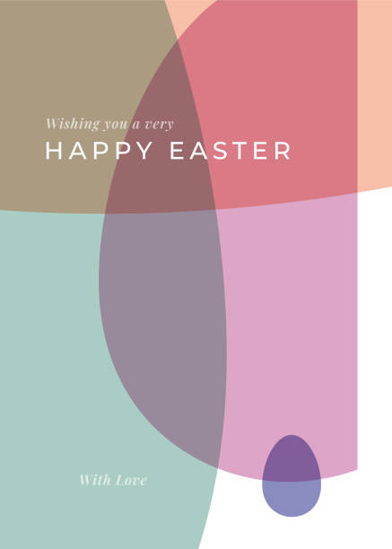 Easter greeting card with eggs.  easter sunday stock illustrations
