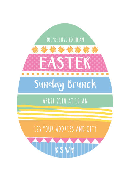 Easter invitation design template.  easter sunday stock illustrations