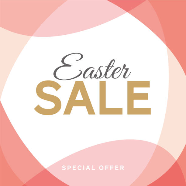Easter sale background with eggs frame.  easter sunday stock illustrations