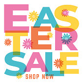 Easter Sale design for advertising, banners, leaflets and flyers. Stock illustration