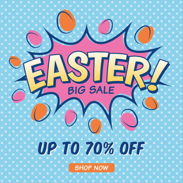 Easter Sale design for advertising, banners, leaflets and flyers  easter sunday stock illustrations