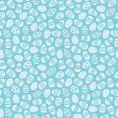 Cute colorful easter seamless vector pattern background illustration with eggs.  Stock illustration