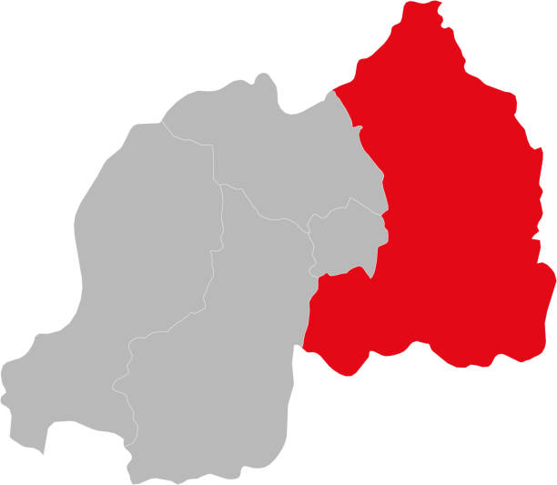 östliche provinz isoliert auf ruanda karte. - rwanda newspaper stock-grafiken, -clipart, -cartoons und -symbole