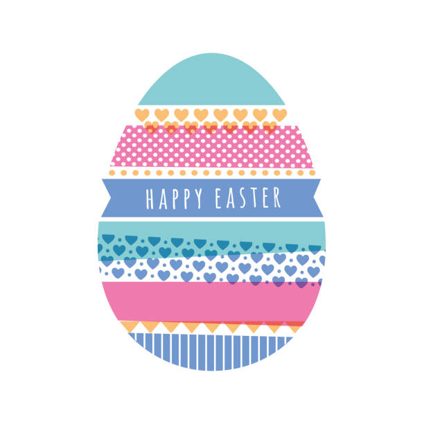 Easter’s Day card with Washi Tape  easter sunday stock illustrations
