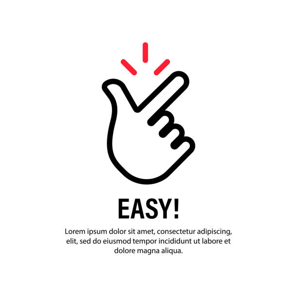 kolay işaret. el hareketi, parmak şıklama. parmak şıklatma. i̇zole beyaz arka plan üzerinde vektör. eps 10 - ease stock illustrations