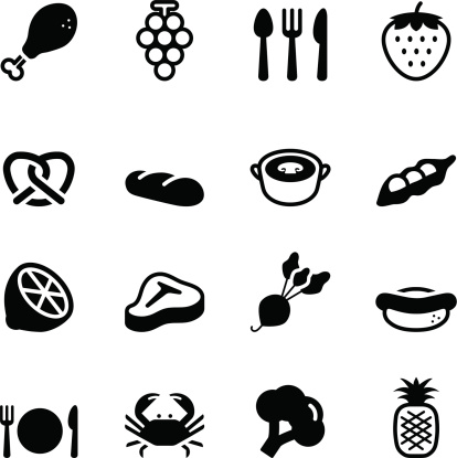 Eating Icons Stock Illustration - Download Image Now - iStock