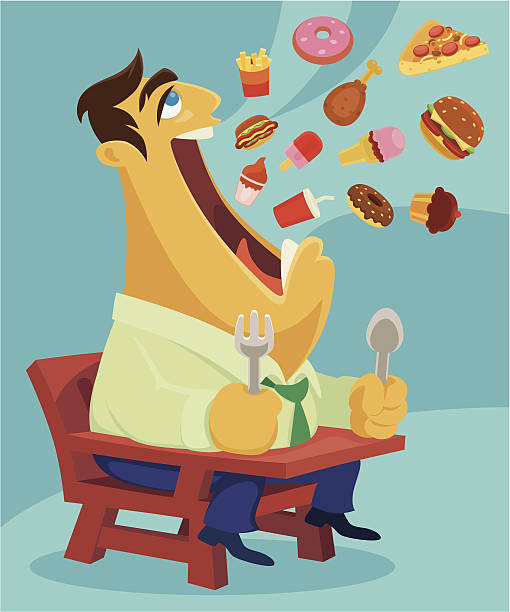 illustrations, cliparts, dessins animés et icônes de salle à manger - eating burger