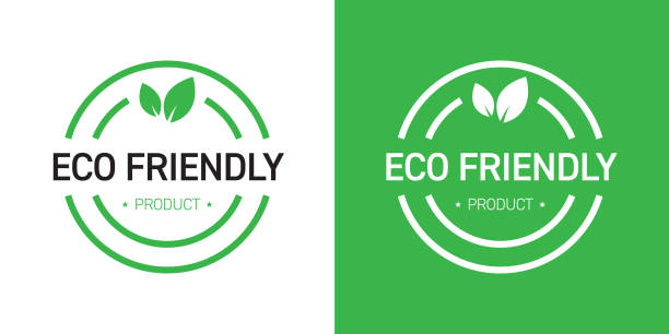 ilustrações de stock, clip art, desenhos animados e ícones de eco friendly badge design - natural food web