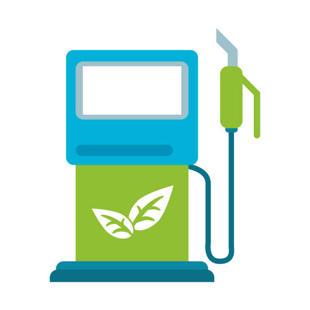 ilustraciones, imágenes clip art, dibujos animados e iconos de stock de dispensador de combustible ecológico - gas pump