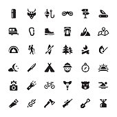 Eco Tourism & Hiking related symbols and icons.