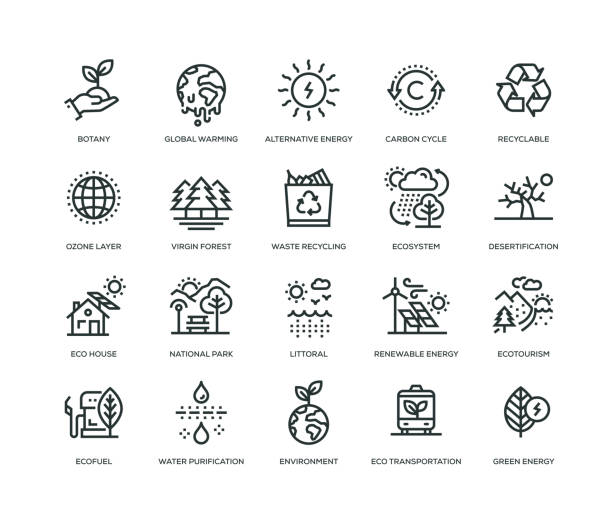 Ecology Icons - Line Series Ecology Icons - Line Series eco tourism stock illustrations