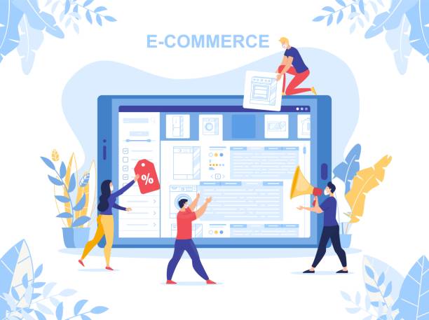 ilustrações, clipart, desenhos animados e ícones de e-commerce, estratégia de marketing durante a quarentena - e commerce