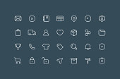 Set of e-commerce outline vector icons. Editable stroke.