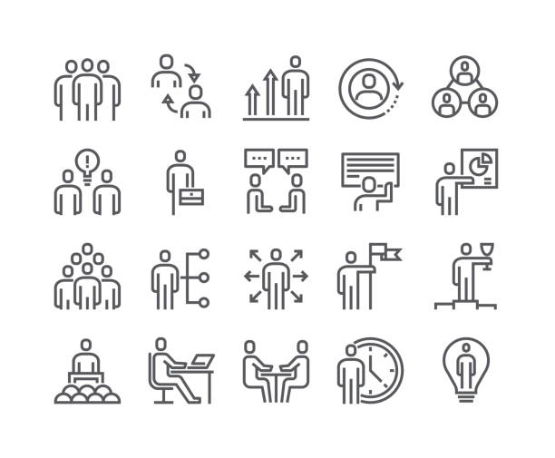 Editable simple line stroke vector icon set,Business Office Related People Meeting, Winner, Teamwork, Presentation, Conversation, Employment.48x48 Pixel Perfect. Editable simple line stroke vector icon set,Business Office Related People Meeting, Winner, Teamwork, Presentation, Conversation, Employment.48x48 Pixel Perfect. thin line icons stock illustrations
