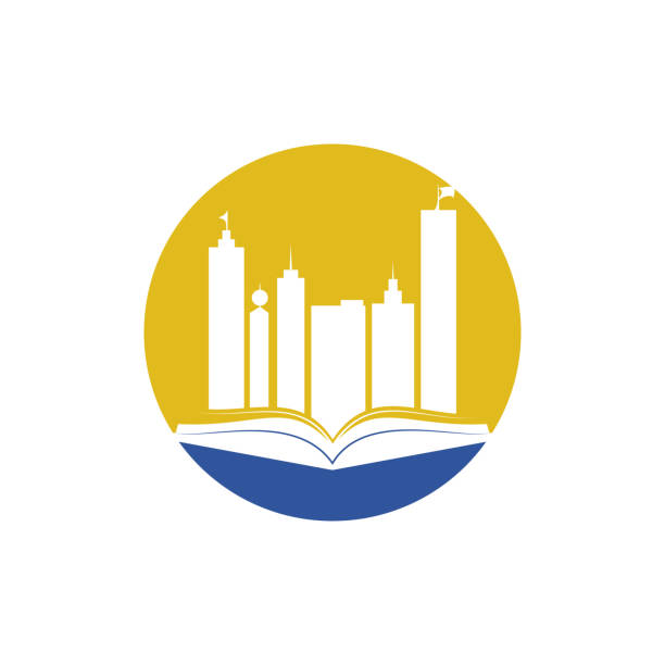 stockillustraties, clipart, cartoons en iconen met education building logo design. vector of book and a building, symbol of library and study. - book tower