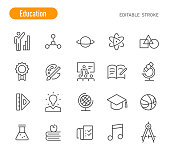 Education Icons (Editable Stroke)