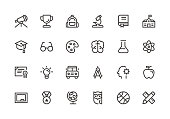 Education - Line Icons - Vector EPS 10 File, Pixel Perfect 24 Icons.