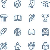 Vector Line icons set. One icon consists of a single object. Files included: Vector EPS 8, HD JPEG 3000 x 3000 px
