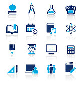An illustration of education two color icons set for your web page, presentation, apps and design products. Vector format can be fully scalable & editable.