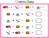 istock Educational illustrations by matching words for young children. Learn words to match pictures. as shown in the food category 1352673197
