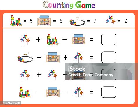 istock Educational illustrations by matching words for young children. Learn words to match pictures. as shown in the Toys category 1352674938