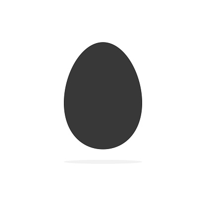 Egg black icon. Chicken egg silhouette. Vector isolated on white