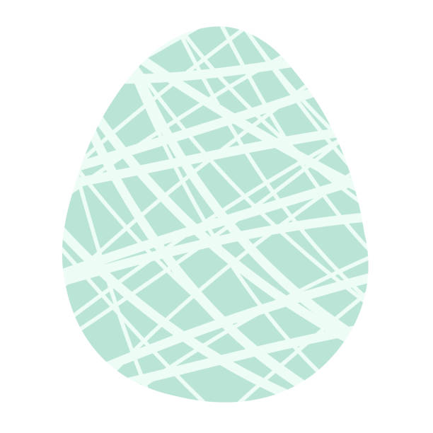 Egg doodle flat clipart easter colored egg easter sunday stock illustrations