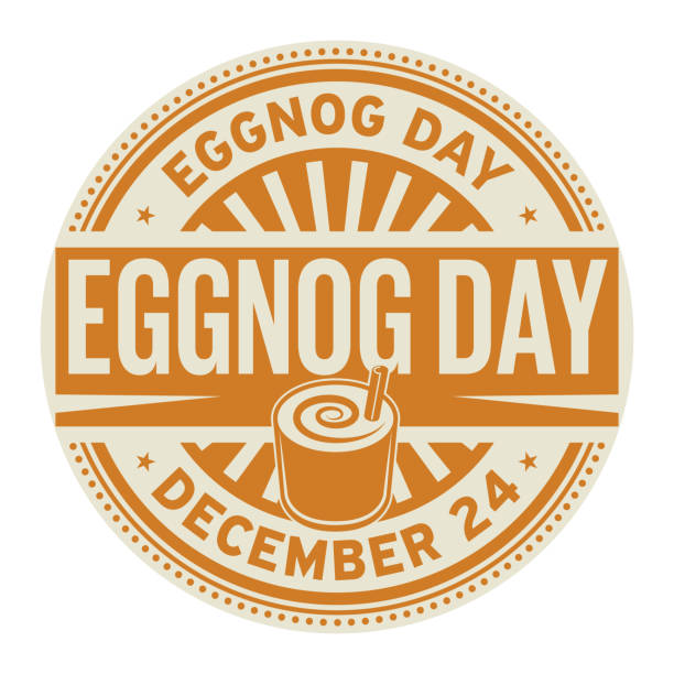 Eggnog Day, December 24 Eggnog Day, December 24, rubber stamp, vector Illustration eggnog stock illustrations