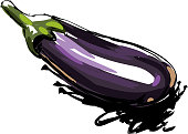 istock Eggplant Drawing 932112066
