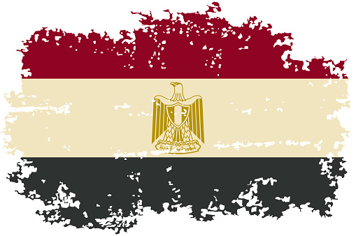 Egyptian grunge flag. Vector illustration.
