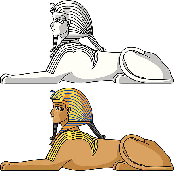 Egyptian Sphinx Illustration of the Egyptian Sphinx isolated on white. sphinx stock illustrations
