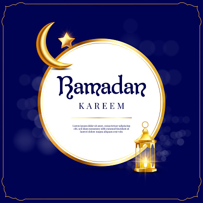Eid Mubarak islamic design crescent moon, Ramadan Kareem